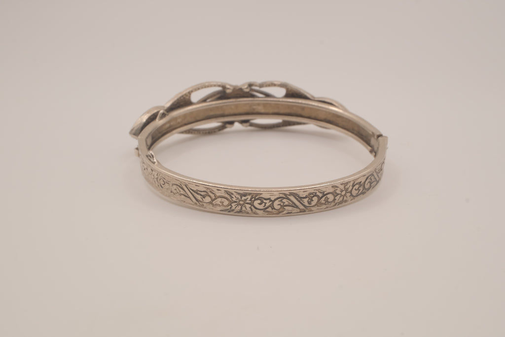 Vintage Art Deco style hinged bangle bracelet