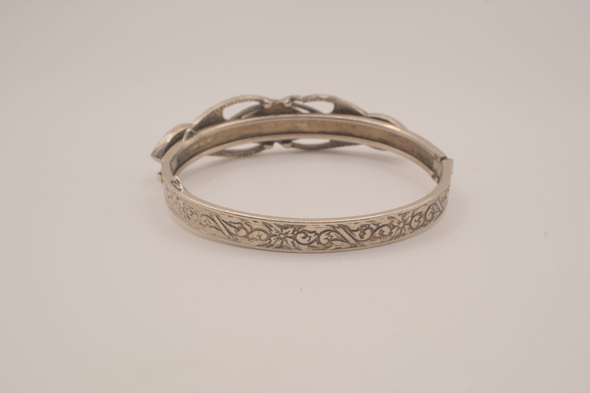 Vintage Art Deco style hinged bangle bracelet