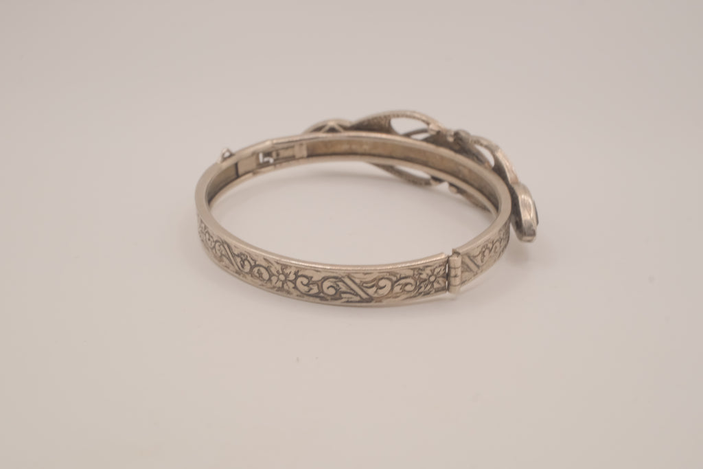 Vintage Art Deco style hinged bangle bracelet