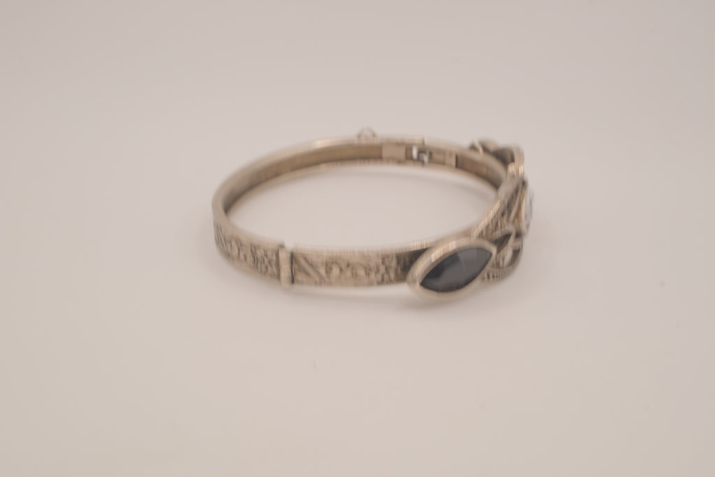 Vintage Art Deco style hinged bangle bracelet