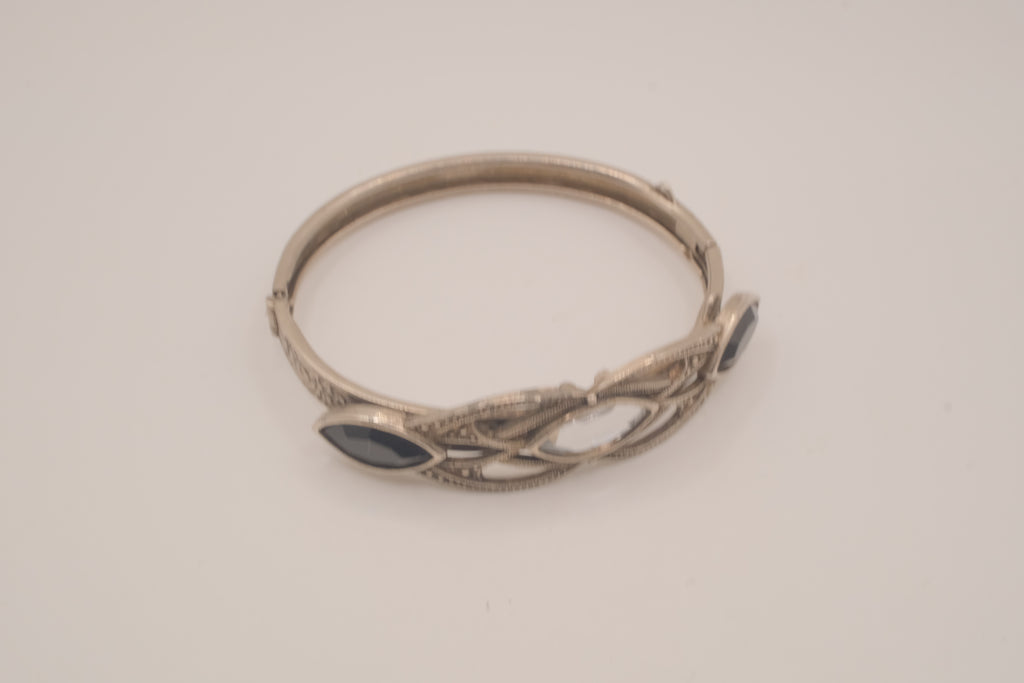 Vintage Art Deco style hinged bangle bracelet