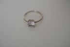 Sterling silver cushion-cut solitaire ring