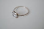 Sterling silver cushion-cut solitaire ring