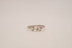 Vintage Sterling Silver asymmetric opal cluster ring
