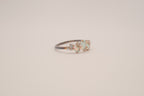 Vintage Sterling Silver asymmetric opal cluster ring