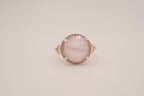 Vintage Sterling Silver Rose Quatrz cocktail ring