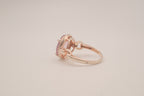 Vintage Sterling Silver Rose Quatrz cocktail ring