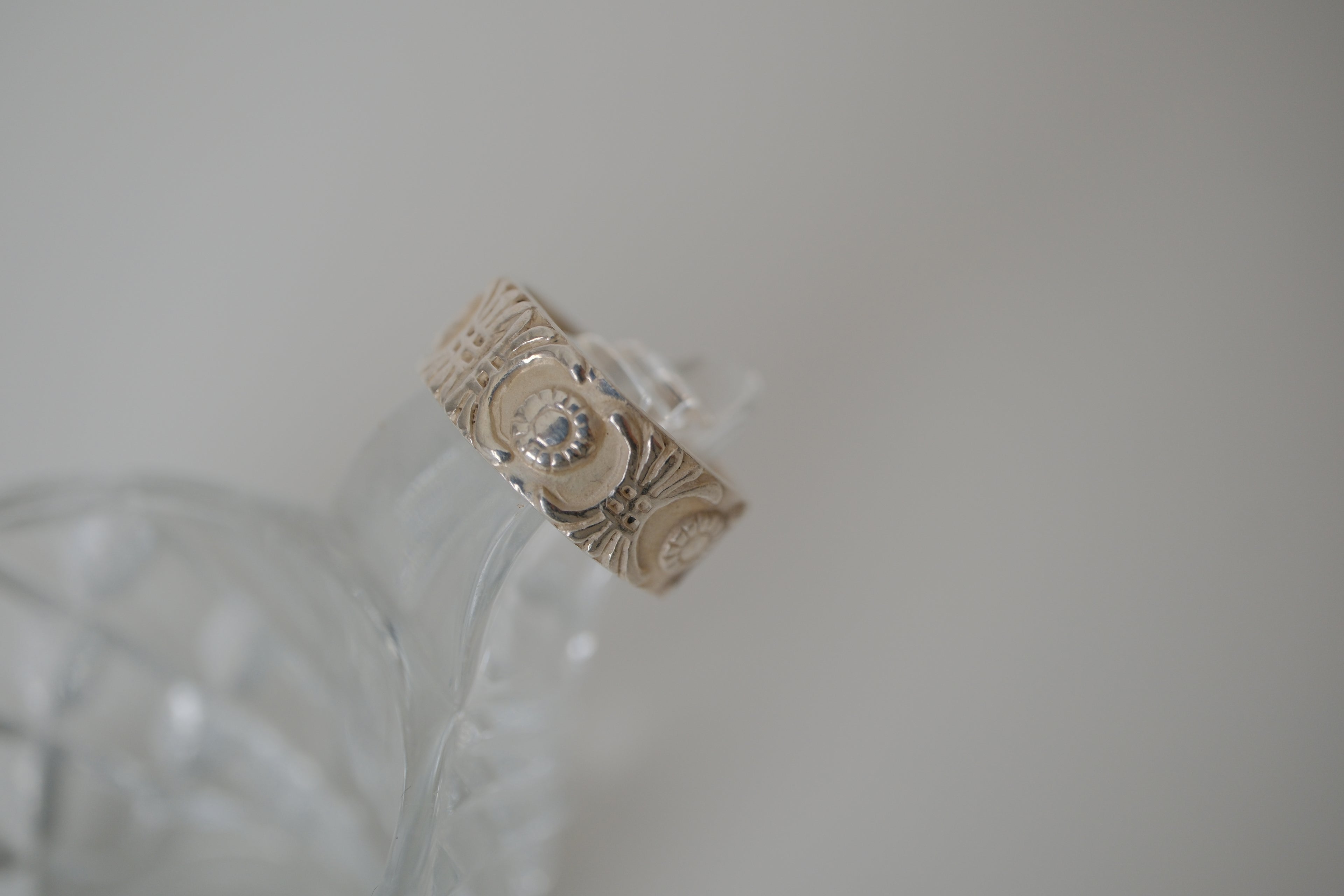Sterling silver repoussé band ring