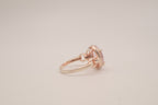 Vintage Sterling Silver Rose Quatrz cocktail ring