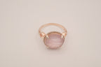 Vintage Sterling Silver Rose Quatrz cocktail ring