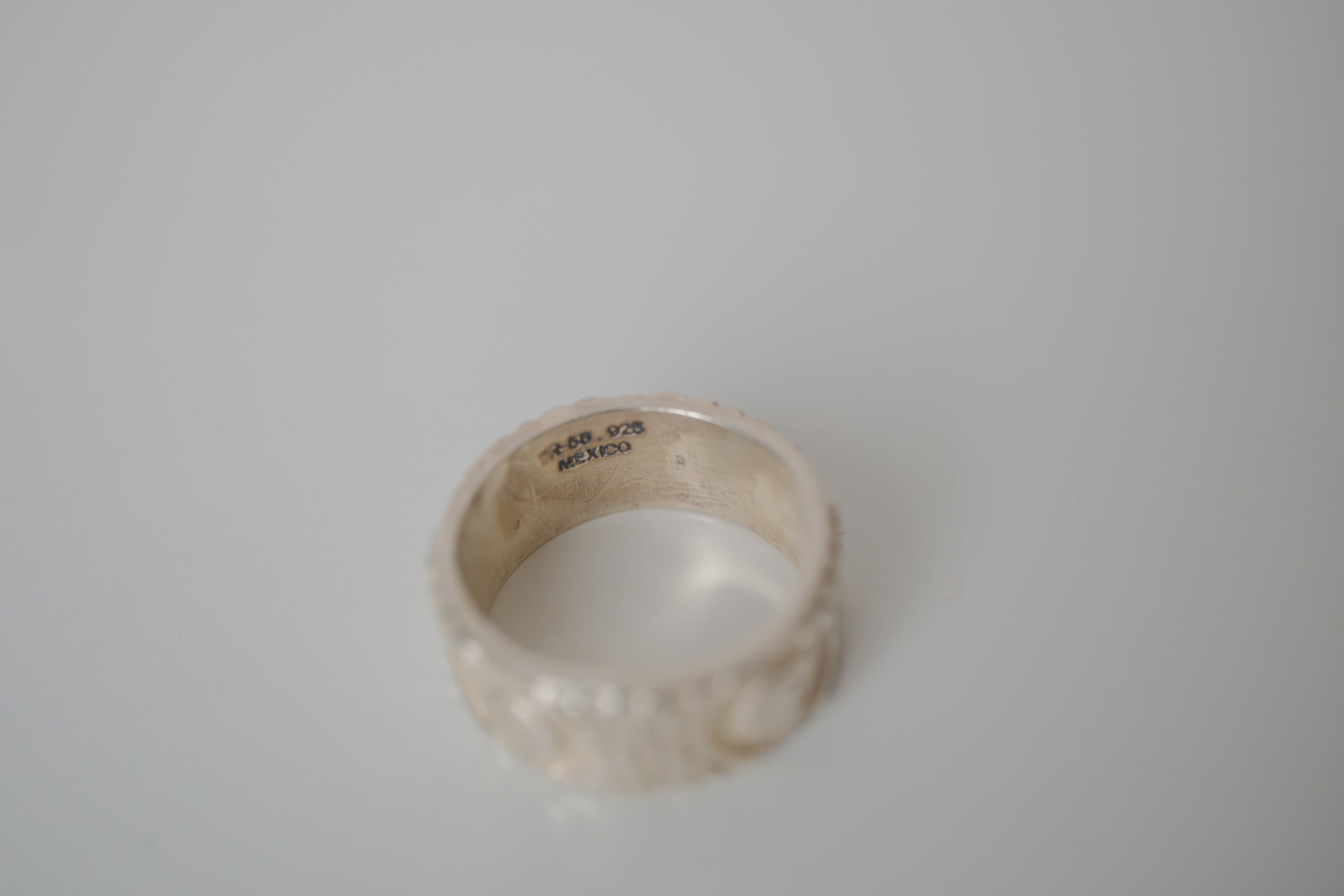 Sterling silver repoussé band ring