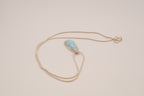 Sterling silver teardrop larimar pendant necklace