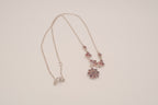 Vintage Bohemian Sterling silver garnet cluster drop necklace