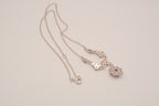 Vintage Bohemian Sterling silver garnet cluster drop necklace