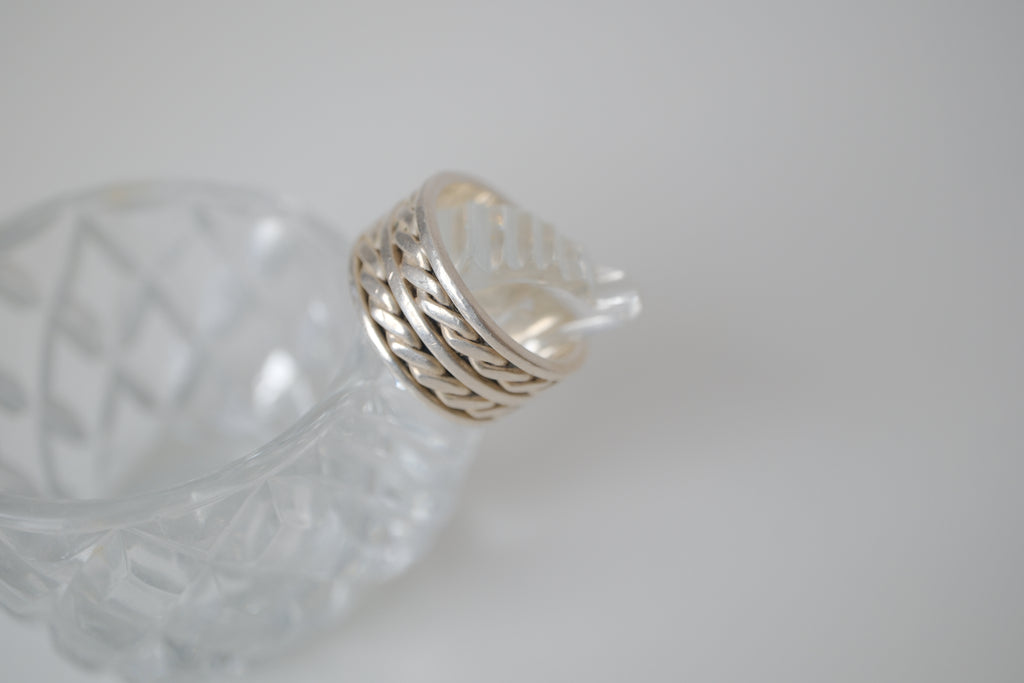 Vintage Sterling silver Braided Band ring