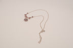 Vintage Bohemian Sterling silver garnet cluster drop necklace