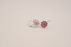 Vintage Sterling silver flower cluster earrings
