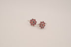 Vintage Sterling silver flower cluster earrings