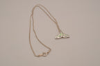 Vintage Sterling silver Opal Whale tail pendant necklace