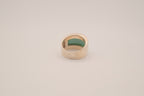 Turquoise inlay sterling silver statement ring