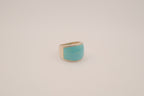 Turquoise inlay sterling silver statement ring