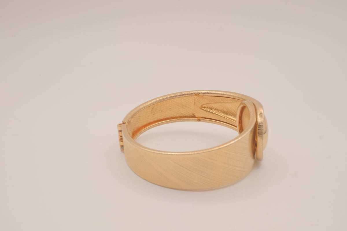 Vintage Sarah Cov "Tailored Cuff" hinged clamper bangle bracelet