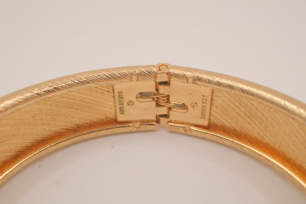 Vintage Sarah Cov "Tailored Cuff" hinged clamper bangle bracelet