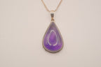 Vintage Sterling silver teardrop Amethyst pendant necklace