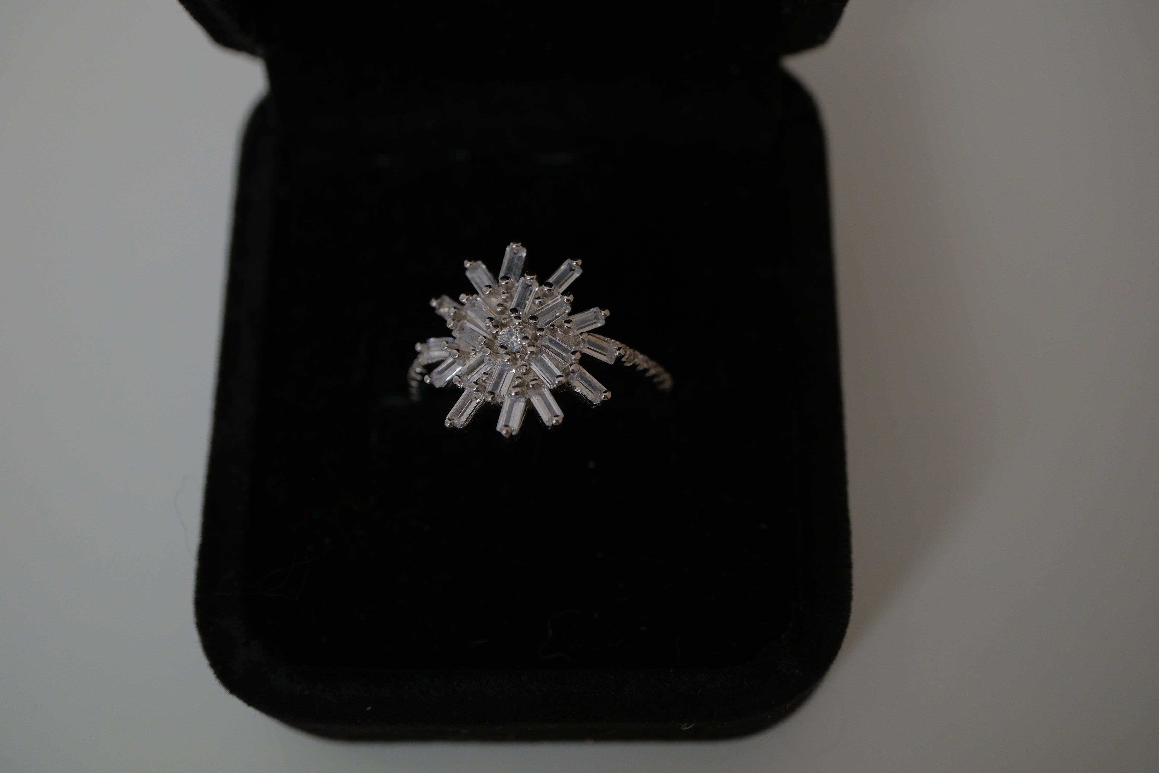 Vintage Sterling silver Sunburst cluster &nbsp;ring