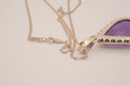 Vintage Sterling silver teardrop Amethyst pendant necklace