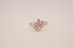 Vintage Sterling silver Amethyst bypass cluster ring