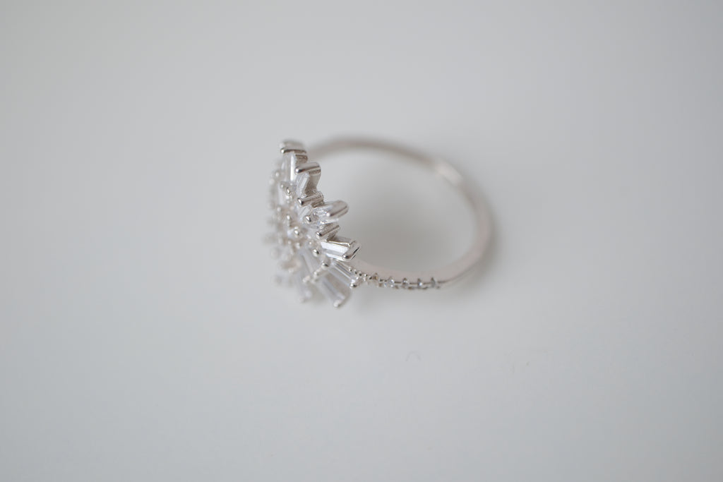 Vintage Sterling silver Sunburst cluster &nbsp;ring