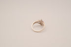 Vintage Sterling silver Amethyst bypass cluster ring