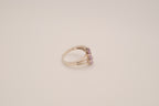 Vintage Sterling silver Amethyst bypass cluster ring
