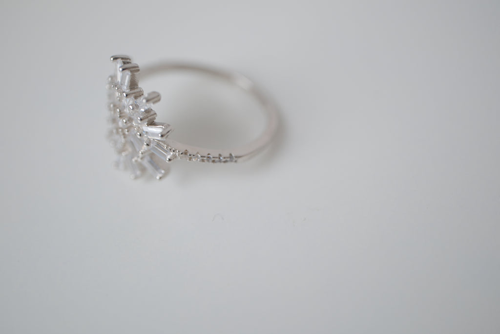 Vintage Sterling silver Sunburst cluster &nbsp;ring