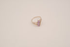 Vintage Sterling silver Amethyst bypass cluster ring