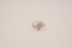 Vintage Sterling silver Amethyst bypass cluster ring