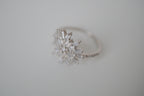 Vintage Sterling silver Sunburst cluster &nbsp;ring