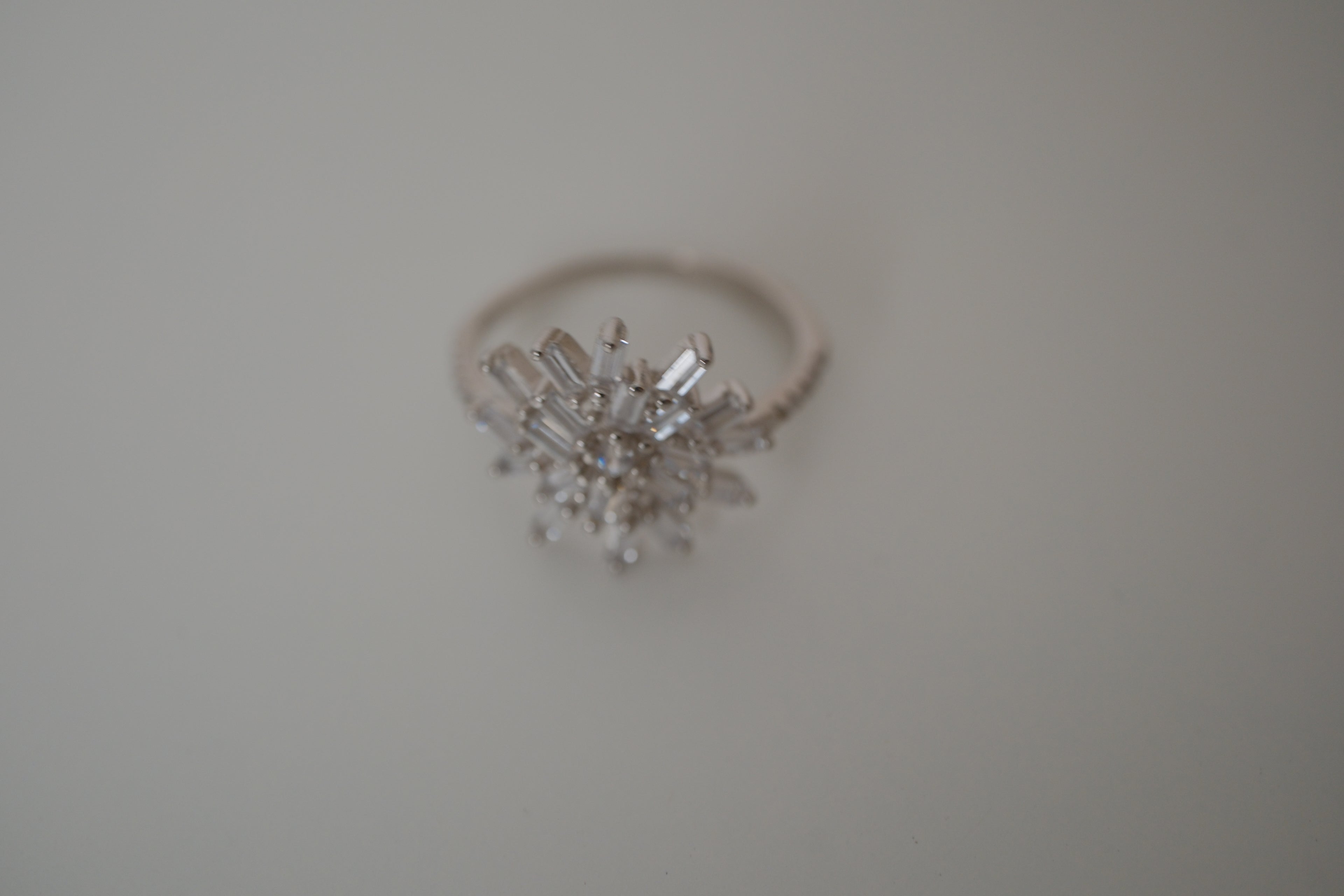 Vintage Sterling silver Sunburst cluster &nbsp;ring