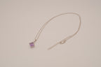 Sterling silver Princess cut amethyst pendant