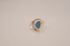 Modernist sterling silver Blue Opal ring