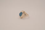 Modernist sterling silver Blue Opal ring