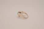 Modernist sterling silver Blue Opal ring