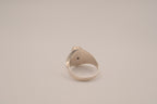 Modernist sterling silver Blue Opal ring