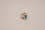 Modernist sterling silver Blue Opal ring