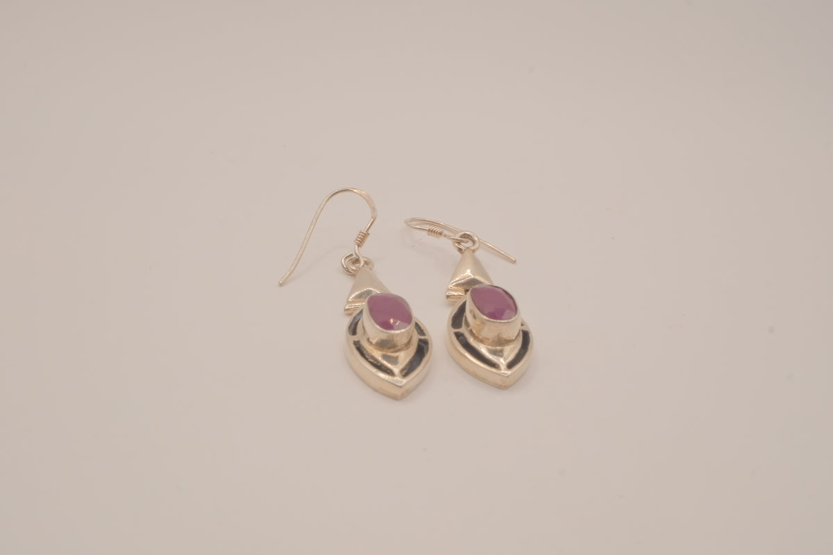 Sterling silver Amethyst dangle earrings