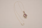 Sterling silver geometric scroll amethyst pendant necklace