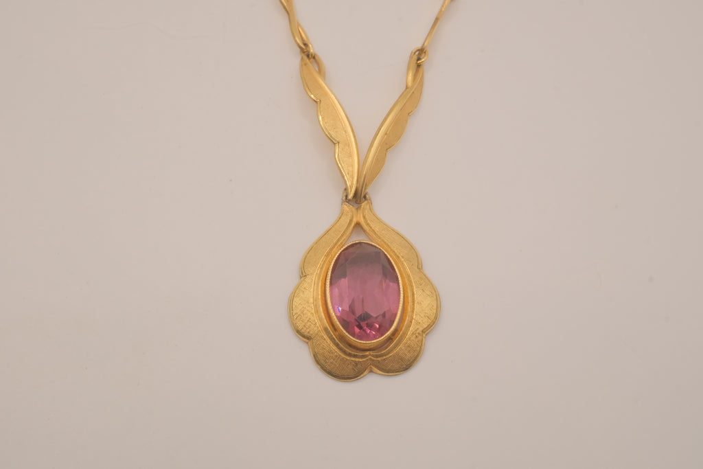 Vintage gold tone Art Deco necklace