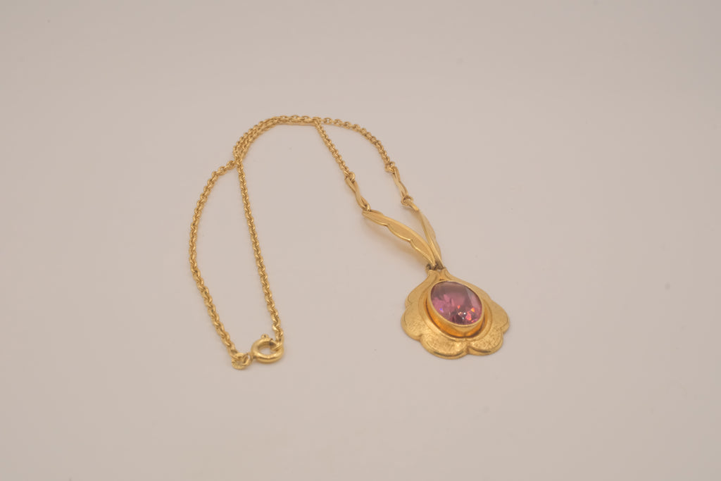 Vintage gold tone Art Deco necklace