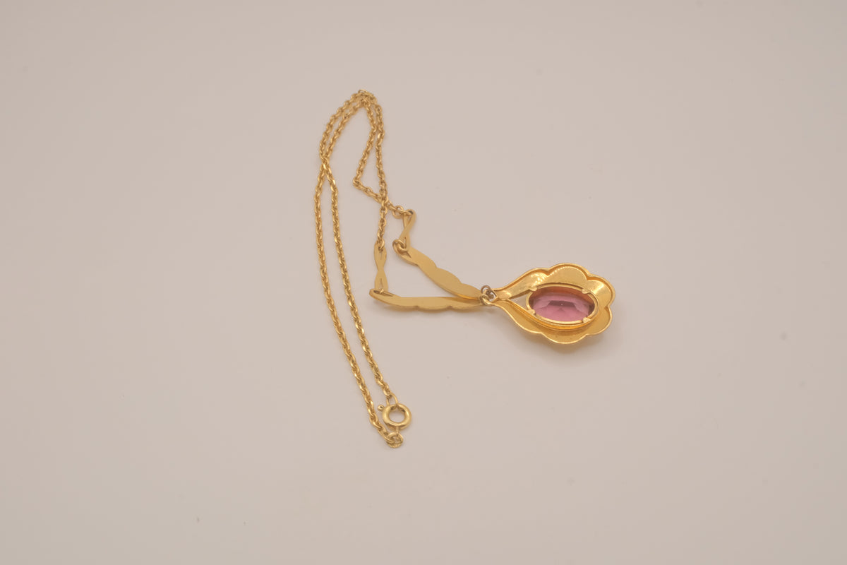 Vintage gold tone Art Deco necklace